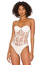 view 3 of 6 Bouquet Lace and Silk Bodysuit in Ivory