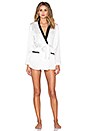 view 5 of 5 x PLAYBOY Smoking Jacket in White & Black