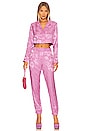 view 4 of 4 Pajama Track Pant in Azalea Paisley Jacquard