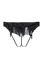 view 1 of 2 Heart Shaped Ouvert Panty W/ Fringe in Black