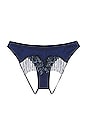 view 2 of 2 Beaded Fringe Ouvert Heart Shaped Panty in Nighttime Blue