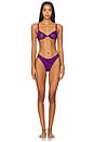 view 4 of 4 Le Stretch Lace Thong in Deep Purple