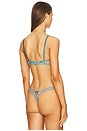 view 3 of 4 Velvet Lily Embrodiery Balconette Bra in Icy Teal