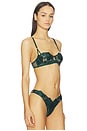 view 2 of 4 Rose Logo Embroidery Balconette Bra in Evergreen