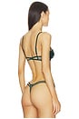 view 3 of 4 Rose Logo Embroidery Balconette Bra in Evergreen
