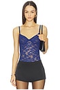 view 1 of 5 Le Stretch Lace Bodysuit in Starry Blue