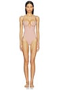 view 1 of 3 Le Stretch U-plunge Bodysuit in Tan
