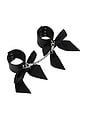view 1 of 4 Leather Cuffs With Silk Bows in Black