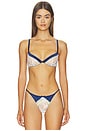 view 1 of 4 Delara Embroidered Demi Bra in Midnight Navy