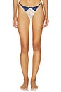 view 1 of 4 Delara Embroidered Thong in Midnight Navy