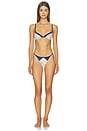 view 4 of 4 Delara Embroidered Thong in Midnight Navy