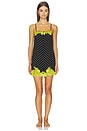 view 1 of 4 Juliet Lace Button Slip in Small Dot Black