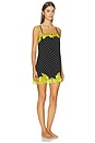 view 2 of 4 Juliet Lace Button Slip in Small Dot Black