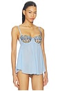 view 2 of 4 Hydrangea Cupped Babydoll Dress in Petal Blue