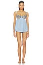 view 4 of 4 Hydrangea Cupped Babydoll Dress in Petal Blue