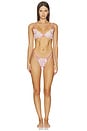 view 4 of 5 Sequin Hibiscus Demi Bra in Pink Desire