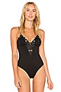 view 2 of 5 Lily Lace V Neck Bodysuit in Black