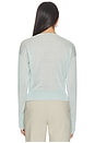 view 3 of 4 Sheer Knit V-neck Sweater in Frosted Mint