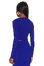 view 3 of 4 Sheer Stripe Knit Cardigan in Electric Blue