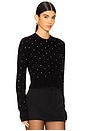view 2 of 5 Rhinestone Knit Cropped Cardigan in Black