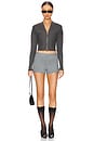 view 4 of 4 Knit Zip Bustier Cardigan in Dark Heather Grey