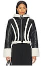 view 1 of 4 Leather & Fur Collar Jacket in Black