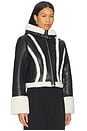 view 2 of 4 Leather & Fur Collar Jacket in Black
