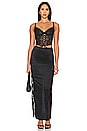 view 5 of 5 Lace Insert Maxi Skirt in Black