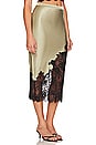view 2 of 4 Lace Scallop Midi Skirt in Olive Green