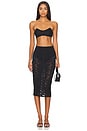 view 5 of 6 Le Stretch Lace Pencil Skirt in Black