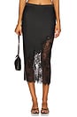 Silk And Lace Scallop Midi Skirt