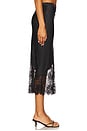 Silk And Lace Scallop Midi Skirt
