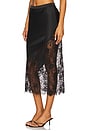 Silk And Lace Scallop Midi Skirt