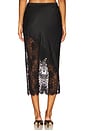 view 4 of 6 Silk And Lace Scallop Midi Skirt in Black