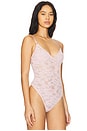 view 3 of 5 Le Stretch Lace Wireless Bodysuit in Ballet Pink