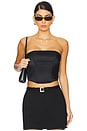 view 1 of 4 Silk Corset Top in Black