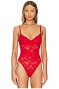 view 2 of 5 Le Stretch Lace Bodysuit in Rouge