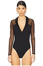 view 2 of 5 Tuxedo Bodysuit in Black