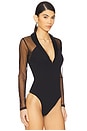 view 3 of 5 Tuxedo Bodysuit in Black