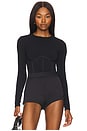 view 1 of 5 Organic Cotton Long Sleeve T-shirt Bodysuit in Black