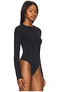 view 3 of 5 Organic Cotton Long Sleeve T-shirt Bodysuit in Black