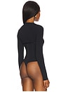 view 4 of 5 Organic Cotton Long Sleeve T-shirt Bodysuit in Black