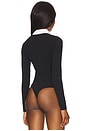 view 4 of 5 Long Sleeve High Collar Snap Bodysuit in Black