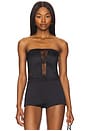 view 1 of 5 Silk And Bouquet Lace Corset Top in Black