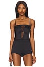 view 2 of 5 Silk And Bouquet Lace Corset Top in Black