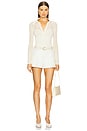 view 5 of 6 Knit Mesh Collared Bodysuit in Ecru