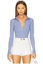 view 1 of 5 Rib Collared Bodysuit in Blue Iris