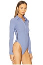 view 3 of 5 Rib Collared Bodysuit in Blue Iris