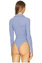 view 4 of 5 Rib Collared Bodysuit in Blue Iris