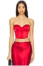 view 2 of 5 Cropped Hamptons Bustier in Rouge